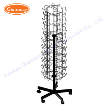 Rotational free standing wire metal rotating christmas greeting card floor display holder rack stand hangable